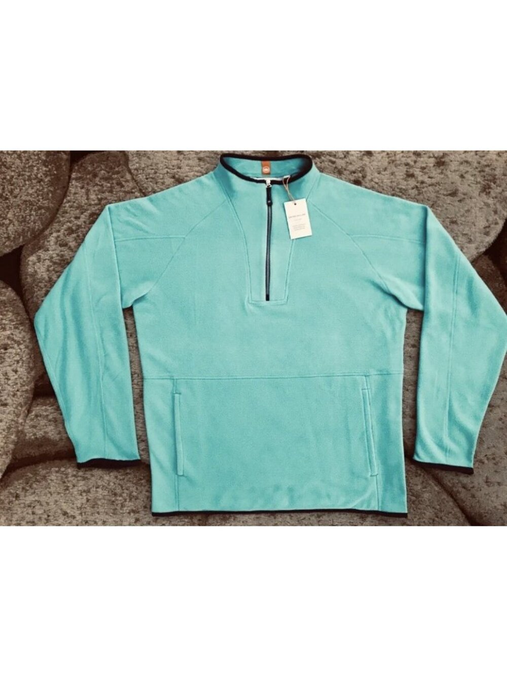 Peter Millar Crown Sport Thermal Fleece Zip Pullover Mens Size Large Green NWT